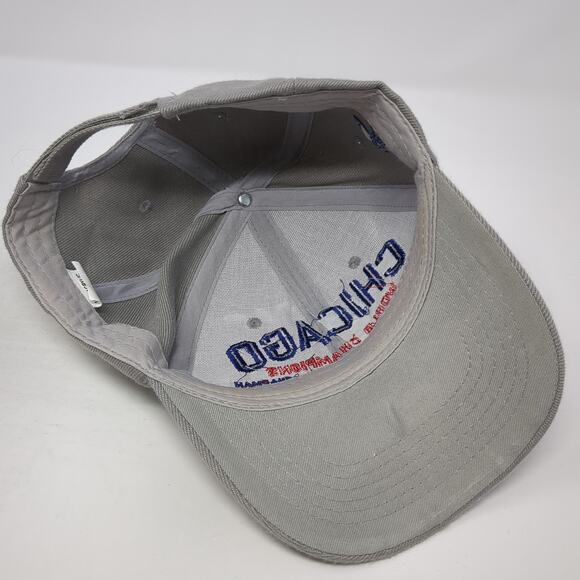 Chicago World Champions Strapback Baseball Cap Gray One Size Adjustable 6 Panel - Picture 7 of 9